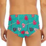 Retro Lollipop Pattern Print Men's Triangle Swim Briefs