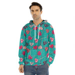 Retro Lollipop Pattern Print Men's Velvet Pullover Hoodie