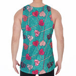 Retro Lollipop Pattern Print Men's Velvet Tank Top