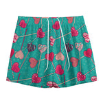 Retro Lollipop Pattern Print Mesh Shorts