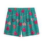 Retro Lollipop Pattern Print Mesh Shorts