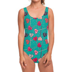 Retro Lollipop Pattern Print One Piece Swimsuit