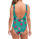 Retro Lollipop Pattern Print One Piece Swimsuit