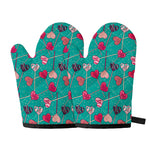 Retro Lollipop Pattern Print Oven Mitts