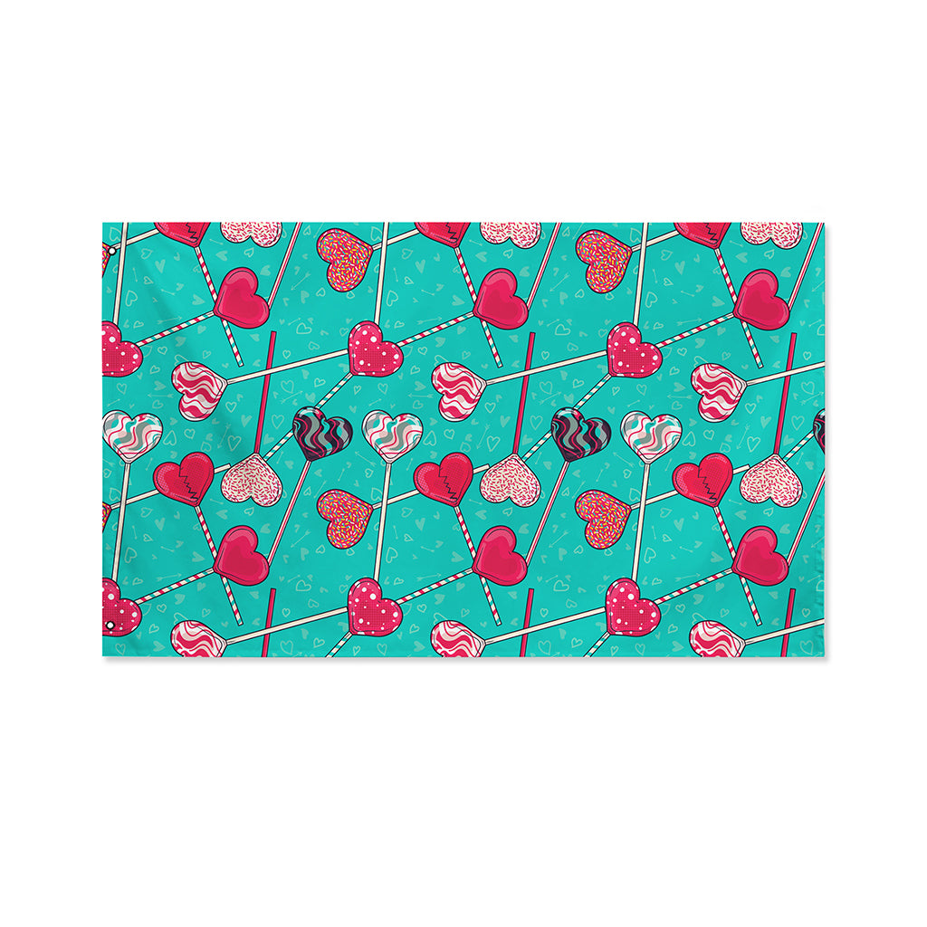 Retro Lollipop Pattern Print Polyester Flag