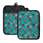 Retro Lollipop Pattern Print Pot Holders With Pocket