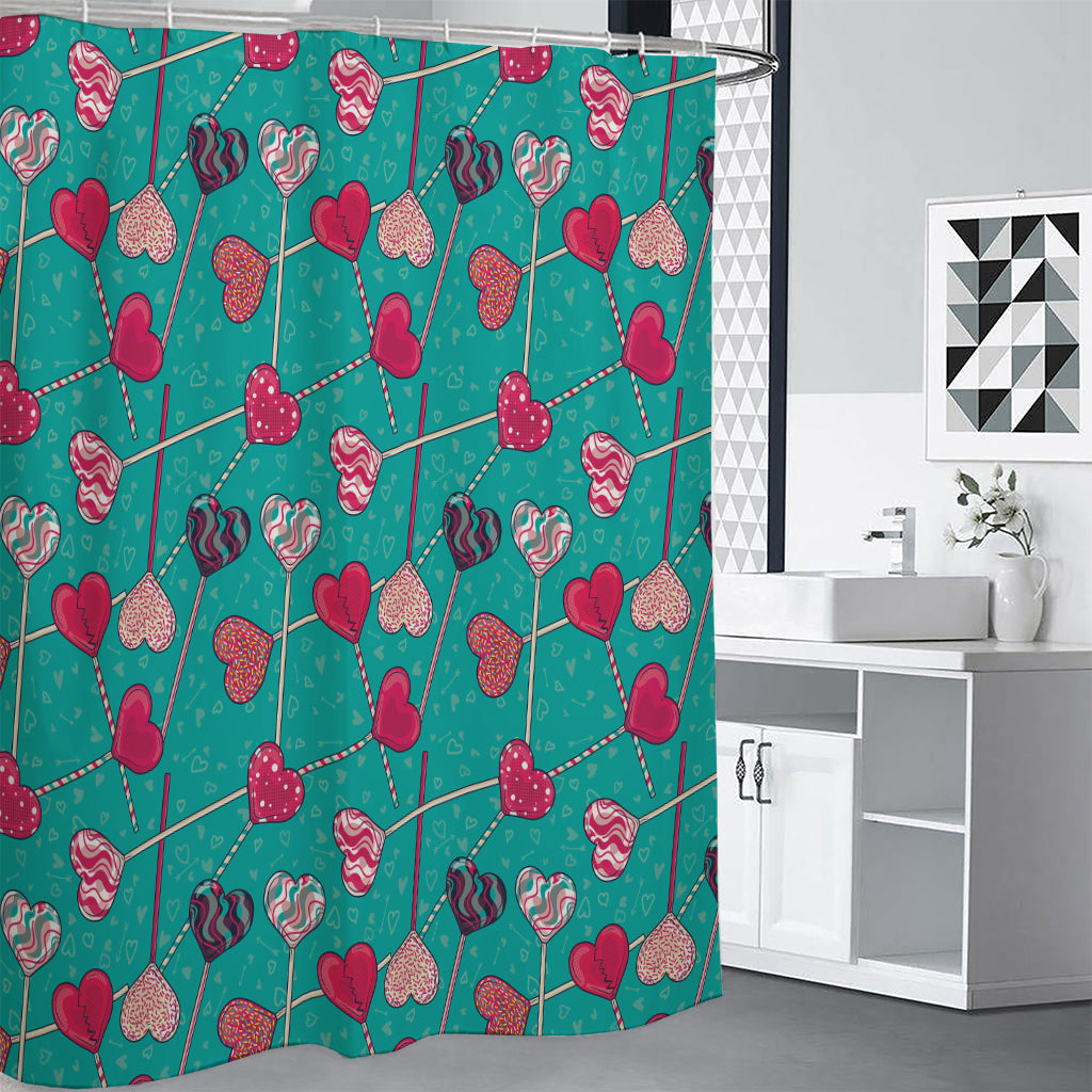 Retro Lollipop Pattern Print Premium Shower Curtain