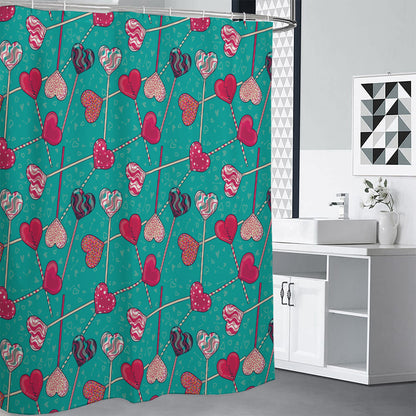 Retro Lollipop Pattern Print Premium Shower Curtain