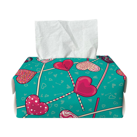 Retro Lollipop Pattern Print Rectangle Tissue Box Cover