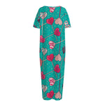 Retro Lollipop Pattern Print Short Sleeve Long Nightdress