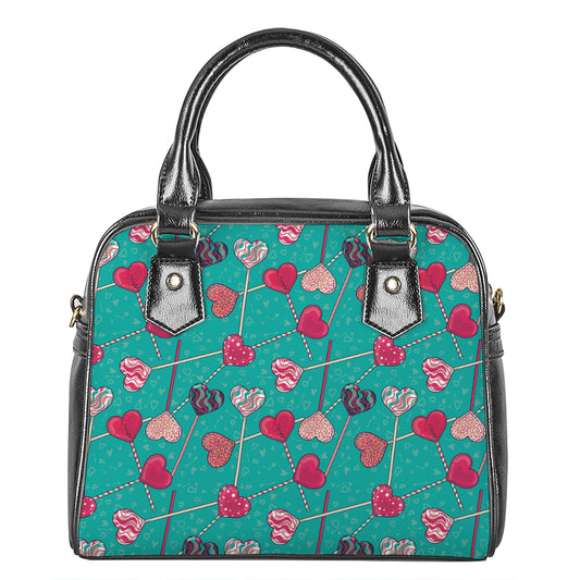 Retro Lollipop Pattern Print Shoulder Handbag