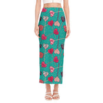 Retro Lollipop Pattern Print Side Slit Maxi Skirt
