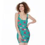 Retro Lollipop Pattern Print Sleeveless Bodycon Dress