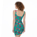 Retro Lollipop Pattern Print Sleeveless Bodycon Dress