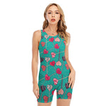 Retro Lollipop Pattern Print Sleeveless One Piece Swimsuit