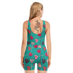 Retro Lollipop Pattern Print Sleeveless One Piece Swimsuit