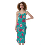 Retro Lollipop Pattern Print Slim Fit Midi Cami Dress