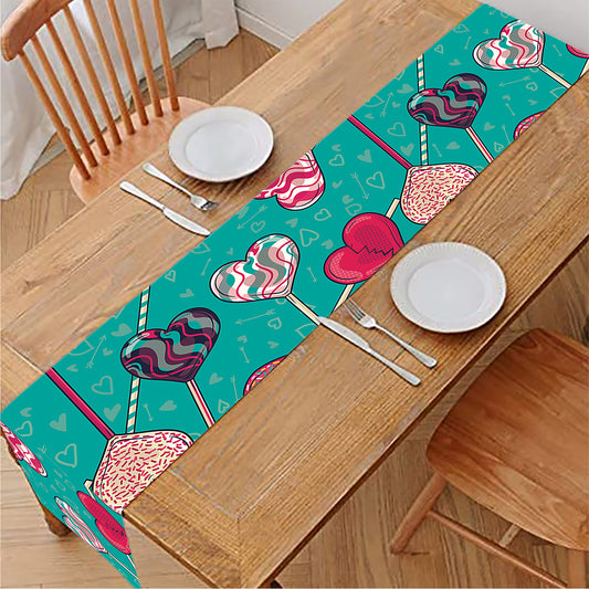 Retro Lollipop Pattern Print Table Runner