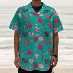 Retro Lollipop Pattern Print Textured Short Sleeve Shirt