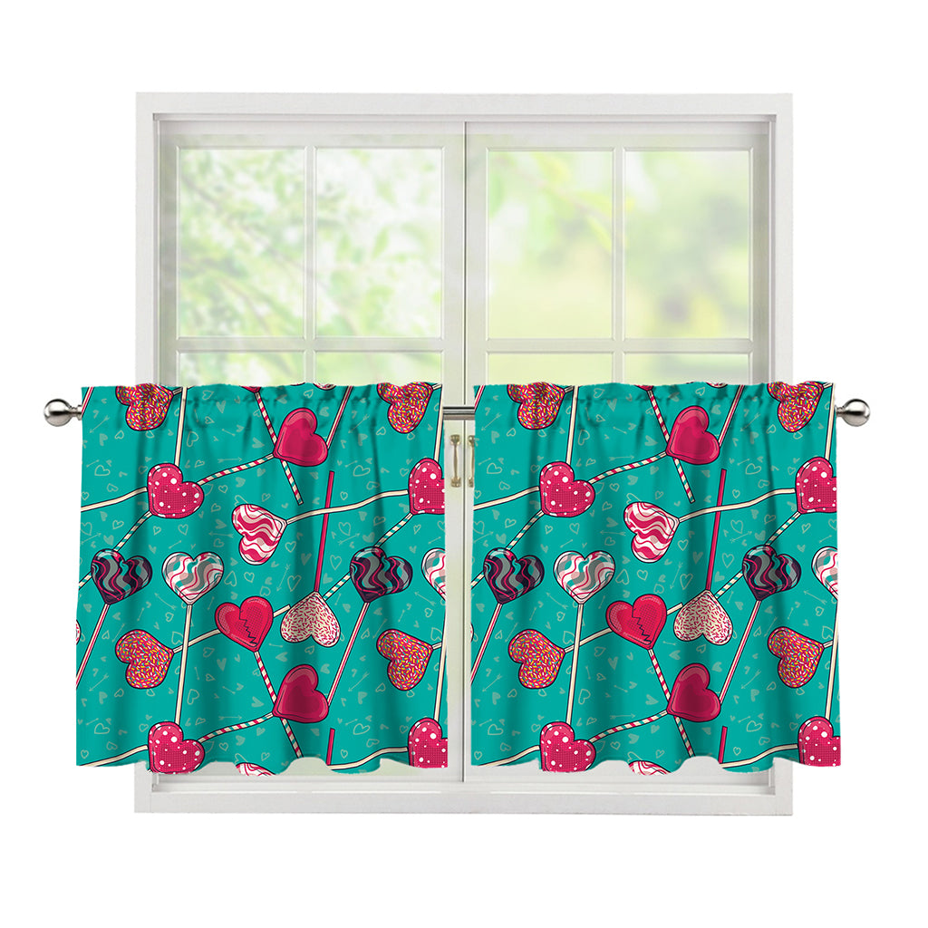 Retro Lollipop Pattern Print Tier Curtains