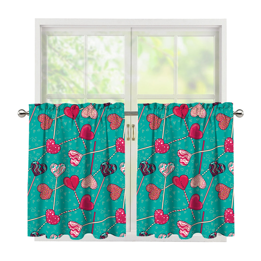 Retro Lollipop Pattern Print Tier Curtains