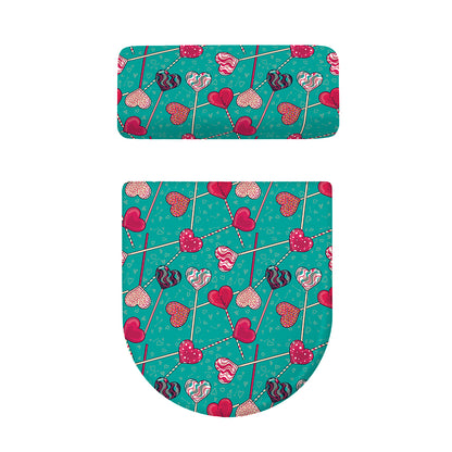 Retro Lollipop Pattern Print Toilet Lid And Tank Cover Set