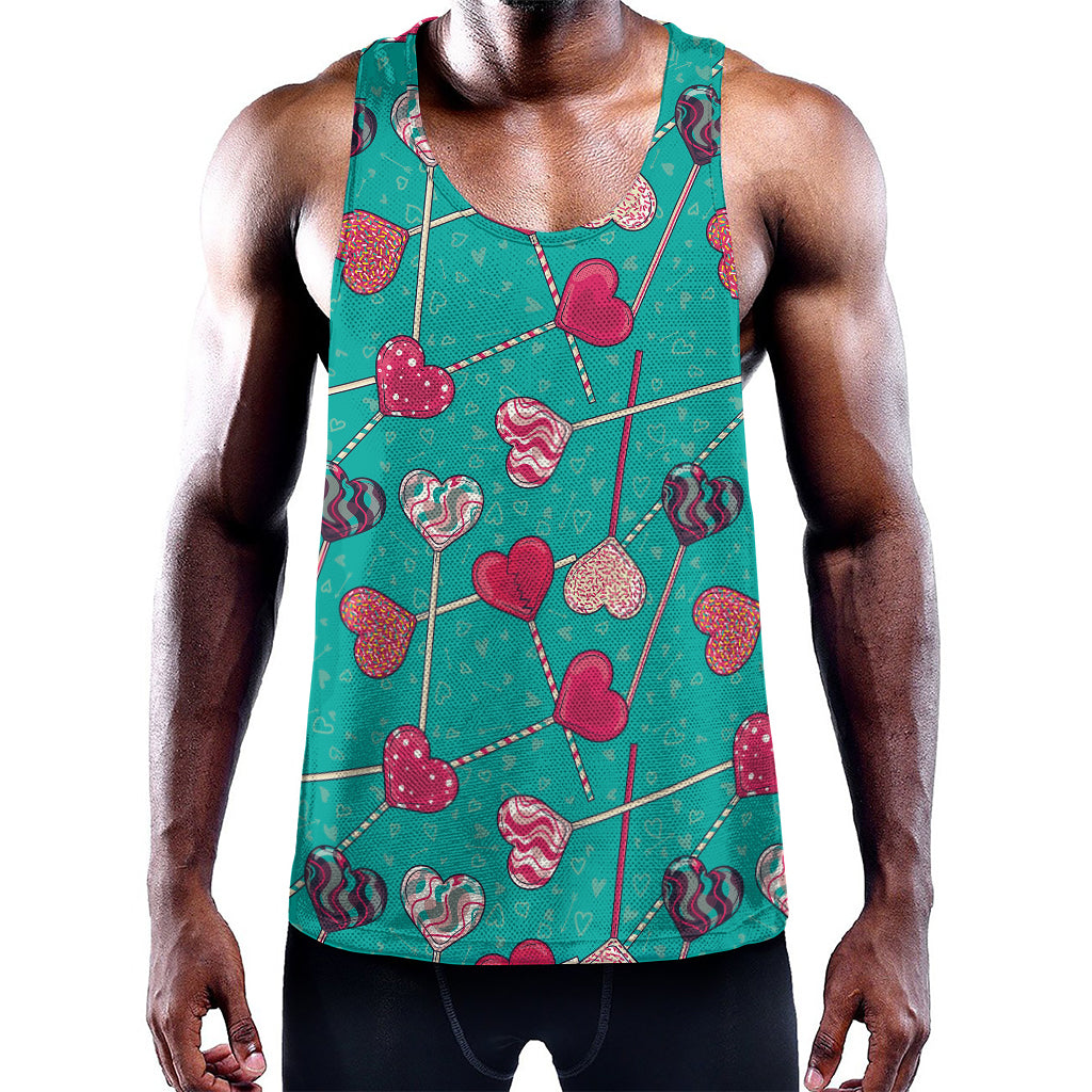 Retro Lollipop Pattern Print Training Tank Top