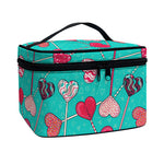 Retro Lollipop Pattern Print Travel Makeup Bag