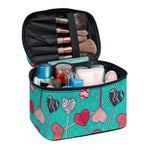 Retro Lollipop Pattern Print Travel Makeup Bag