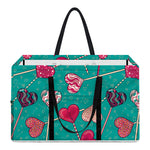 Retro Lollipop Pattern Print Utility Tote Bag