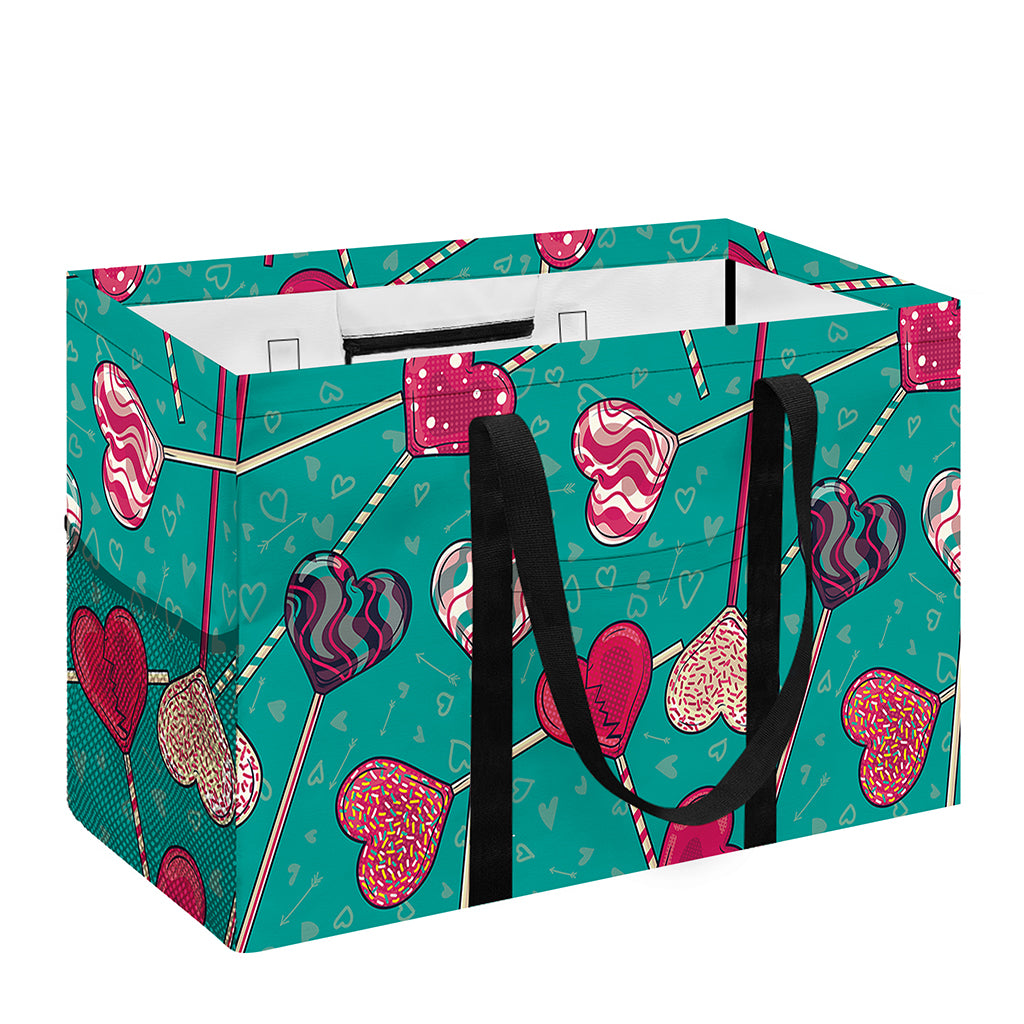 Retro Lollipop Pattern Print Utility Tote Bag