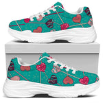Retro Lollipop Pattern Print White Chunky Shoes