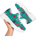 Retro Lollipop Pattern Print White Chunky Shoes