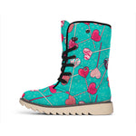 Retro Lollipop Pattern Print Winter Boots