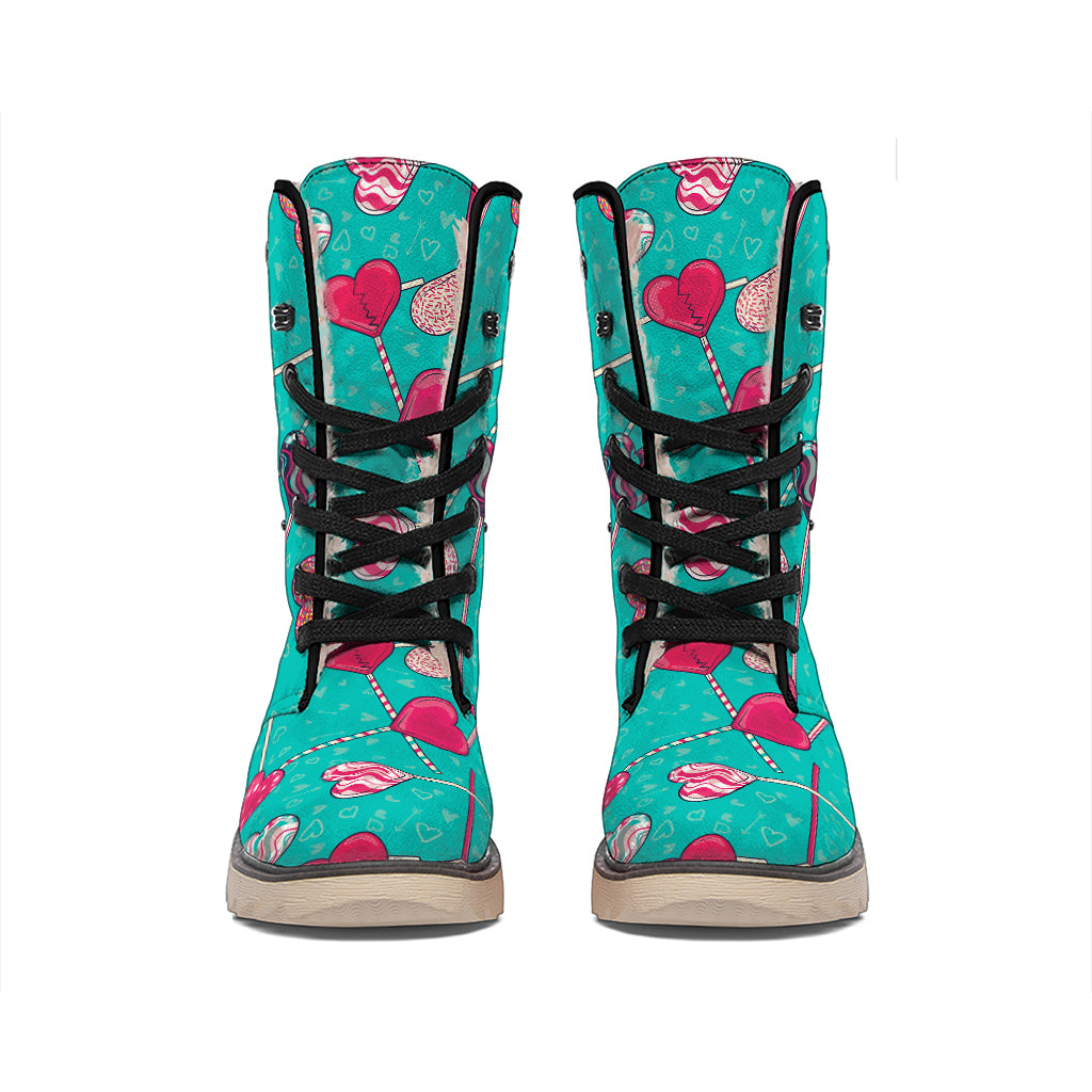 Retro Lollipop Pattern Print Winter Boots