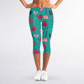 Retro Lollipop Pattern Print Women's Capri Leggings