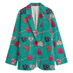 Retro Lollipop Pattern Print Women's Cotton Blazer