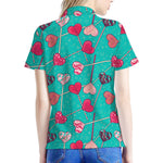 Retro Lollipop Pattern Print Women's Polo Shirt