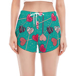 Retro Lollipop Pattern Print Women's Split Running Shorts