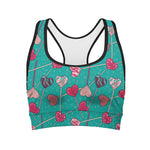 Retro Lollipop Pattern Print Women's Sports Bra