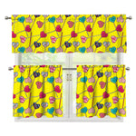 Retro Lollipop Print 3 Piece Kitchen Curtains