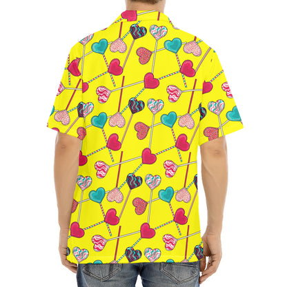 Retro Lollipop Print Aloha Shirt