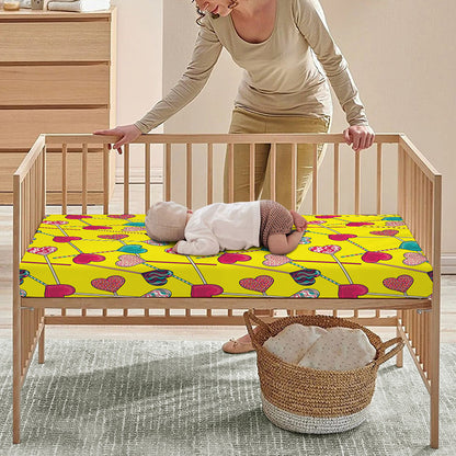 Retro Lollipop Print Baby Crib Sheet