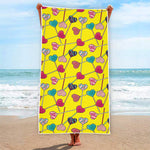 Retro Lollipop Print Beach Towel