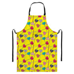 Retro Lollipop Print Bib Apron With Pocket