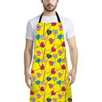 Retro Lollipop Print Bib Apron With Pocket