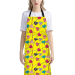 Retro Lollipop Print Bib Apron With Pocket