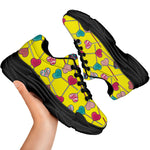 Retro Lollipop Print Black Chunky Shoes