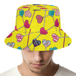 Retro Lollipop Print Bucket Hat