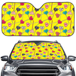 Retro Lollipop Print Car Windshield Sun Shade
